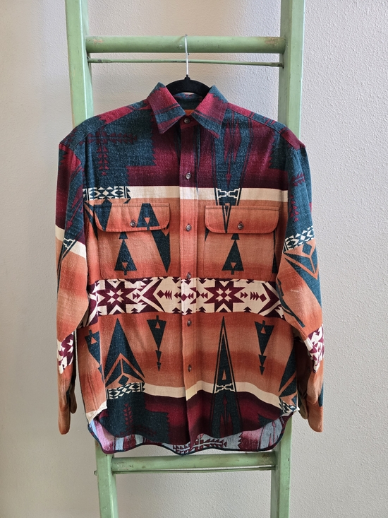 Ralph Lauren Other - Vintage Ralph Lauren Aztec Flannel Button-Down Shirt, 90s, Sz M